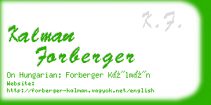 kalman forberger business card